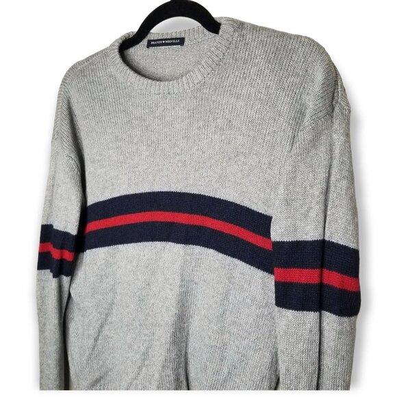 Brandy Melville Bernadette Wool Cashmere Blend Striped Sweater Grey - Picture 2 of 5